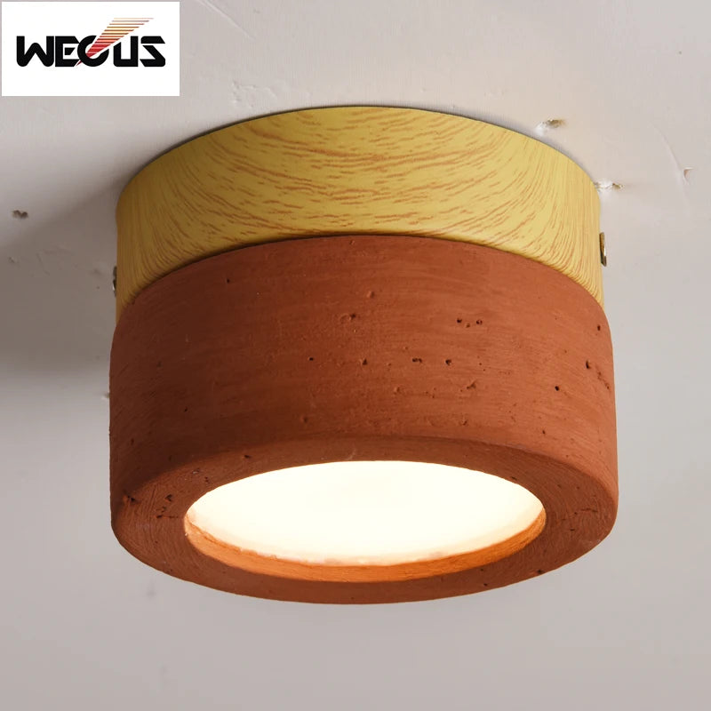 plafonnier led moderne minimaliste petit beige marron éclairage salon cuisine couloir intérieur