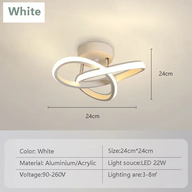 plafonniers modernes led surface montés modes éclairage noir or argent minimalistes télécommande