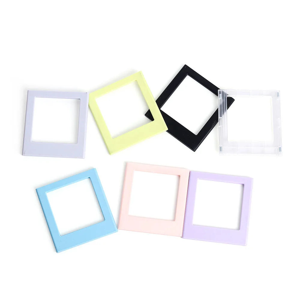 cadres photo aimants transparents modernes rose jaune bleu noir minimalistes