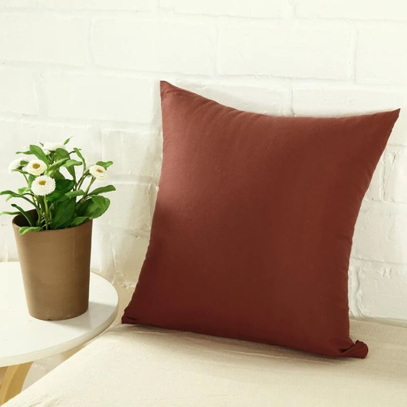 taies d'oreiller carrées solides modernes 40x40cm couleurs variées salon chambreOpaqueSimpleMaison