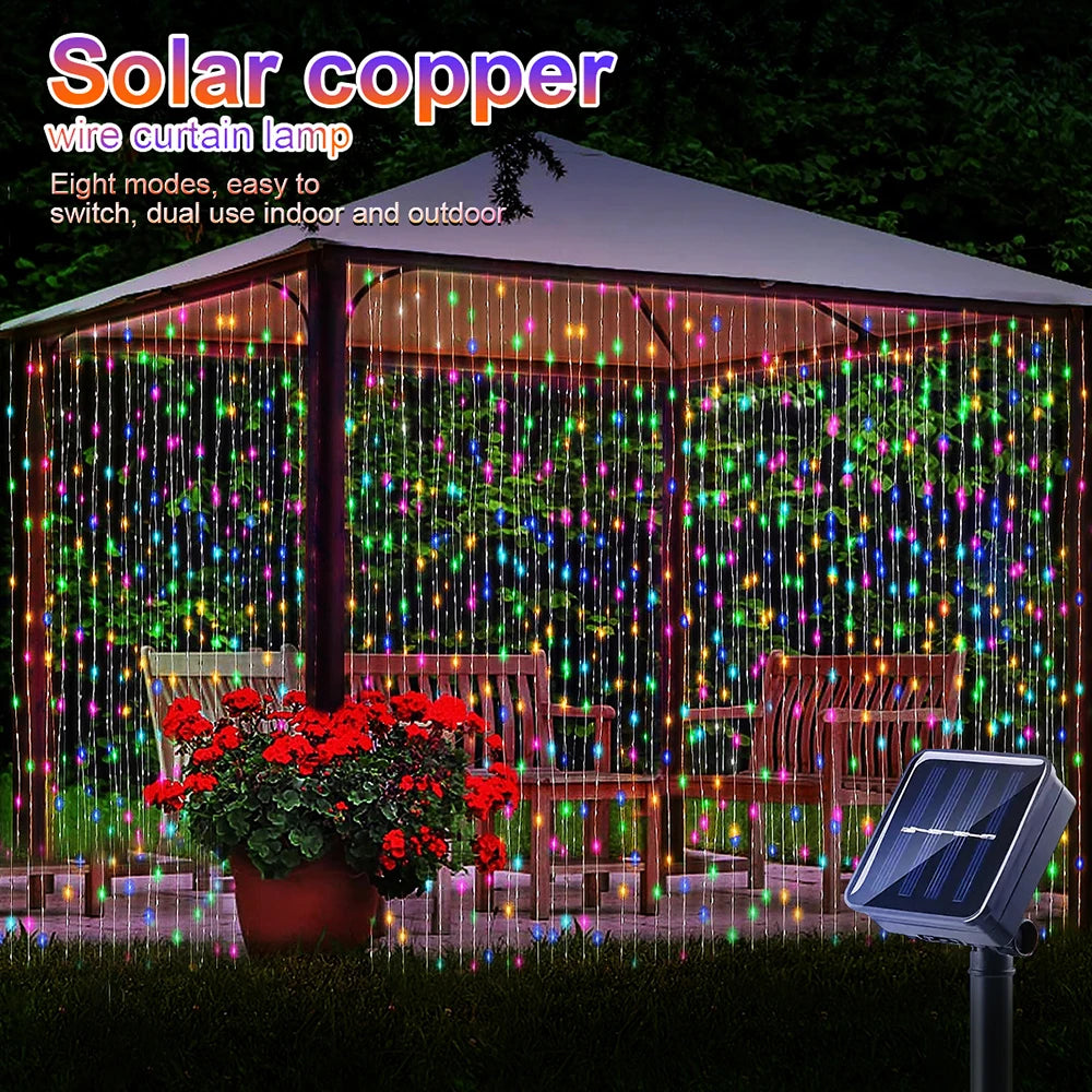 guirlande lumineuse multicolore 300leds solaire moderne extérieur halloween noël