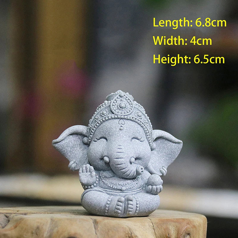 statue éléphant gris texture granulée artisanal décor maison opacité figural prière