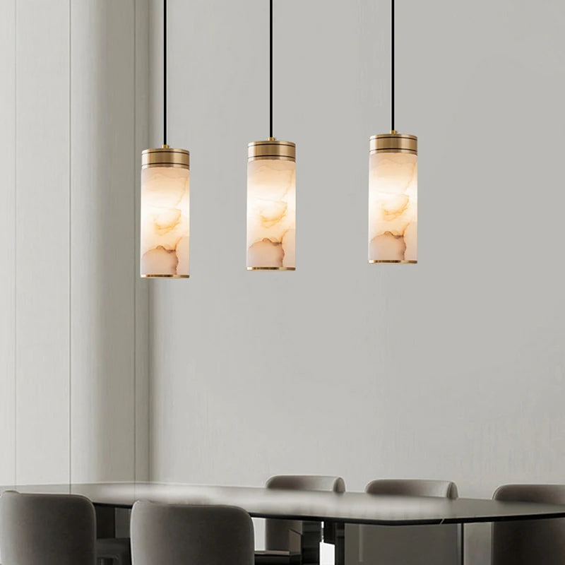 suspension lumineuse moderne marbre cuivre blanc doré chambre salon étude