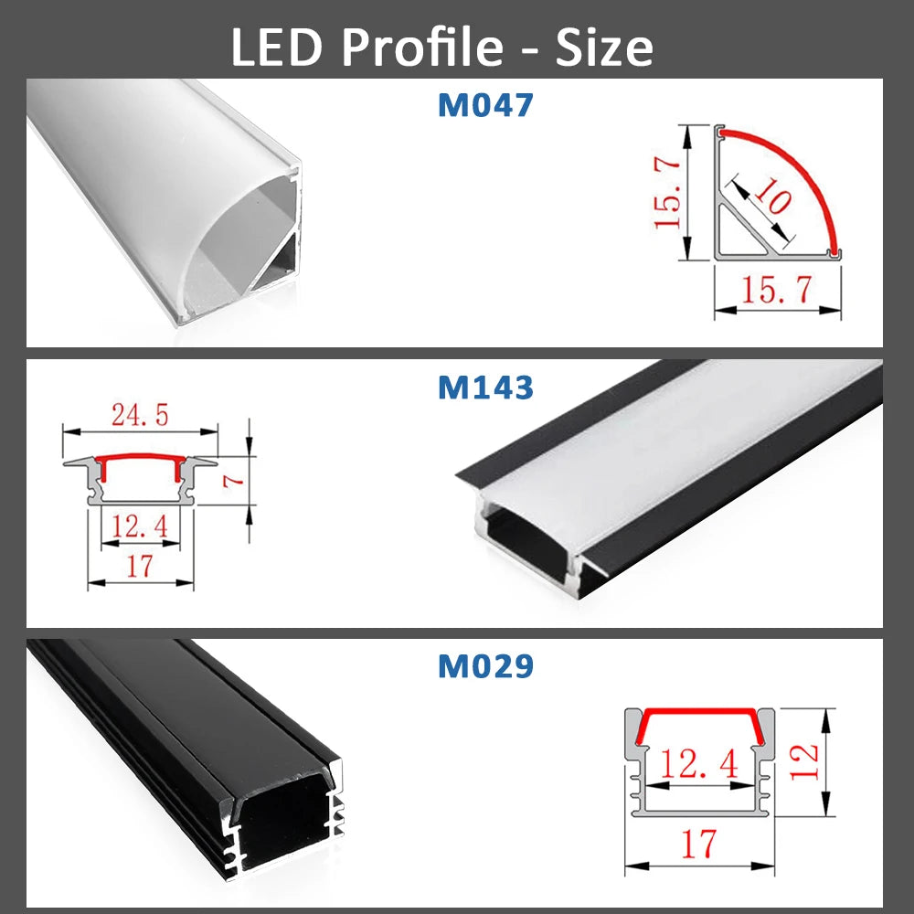bande led profil aluminium 50cm flexible moderne adhésif opaque silver white