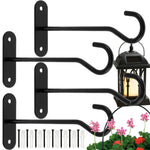 supports plantes suspendus crochets muraux noirs métal lisse aspect mat décoratif rustique industriel fixation