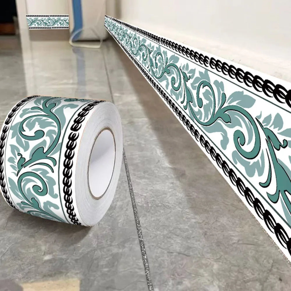 ruban décoratif auto adhésif floral géométrique classique vintage blanc vert bleu marron noir