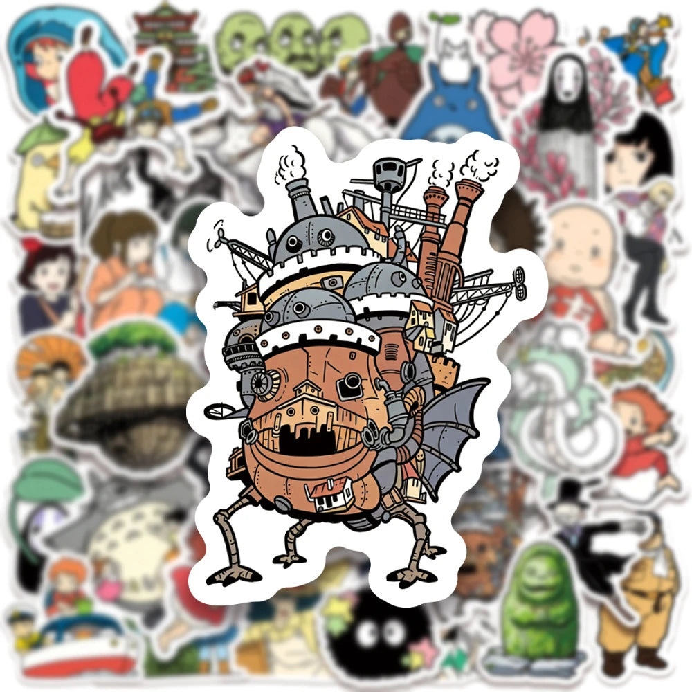 stickers anime studio ghibli personnages dessins animés adhésifs cartoonaufs couleurs variées