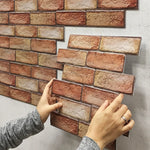 décoration murale moderne panneaux autocollants brique 3d rouge brun beige gris imperméable