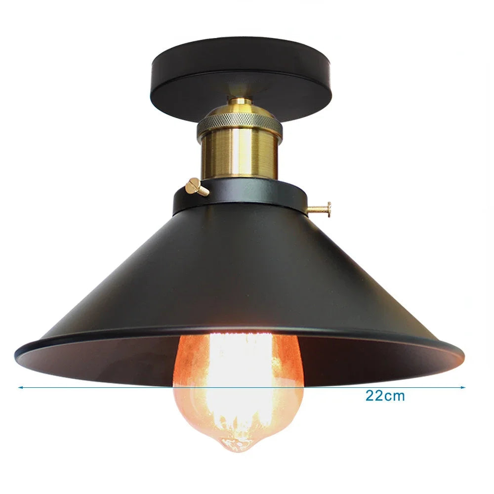 Suspension lumineuse industrielle noir doré mat éclairage Edison E27 salon chambrehôtel