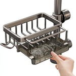 support vaisselle transparent moderne noir gris grille clips gants brosses vaisselles