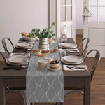 nappe table gris moderne motifs ondulés blancs thème noël halloween pâques mariage coachella minimaliste