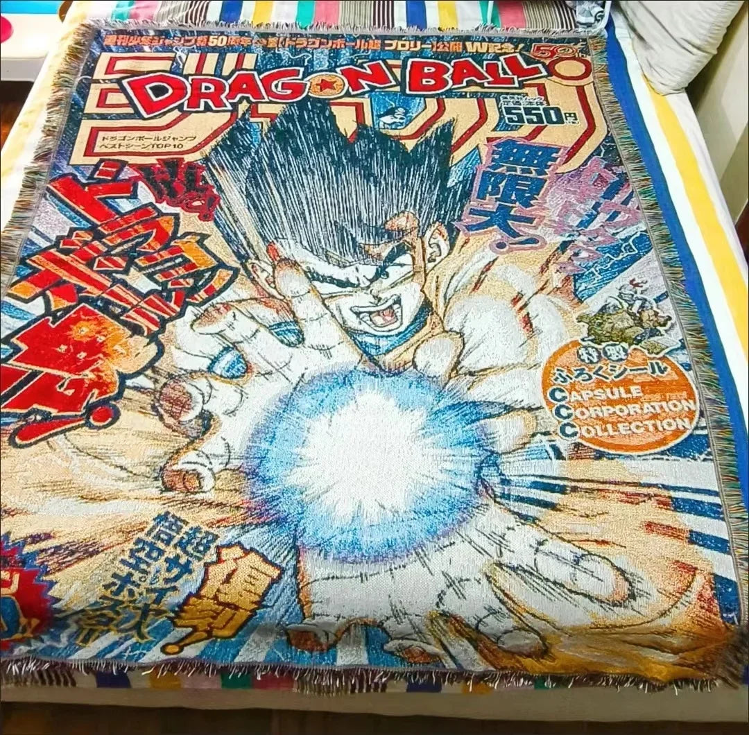 tapisserie manga dragon ball couverture canapé décoration murale coton textile japonais grande taille
