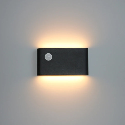 applique murale led moderne extérieure sensor mouvement noir verre trempé ip65 waterproof moderne