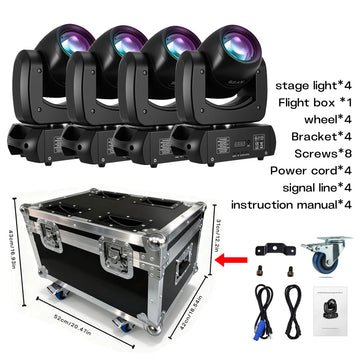 projecteurs led scène flight case roues brackets câbles instructions motifs lumineux professionnel événementiel
