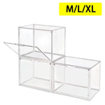 boîtes rangement transparentes acrylique poignées réutilisables modernes minimalistes grande capacité