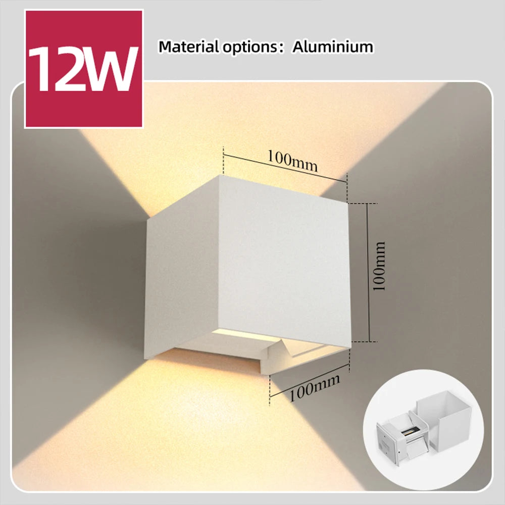 applique murale led moderne noire blanche minimaliste salon chambre cuisine étanche ip65