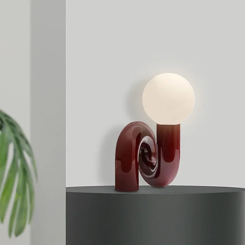 lampe table moderne rouge bleu blanc rose ampoules led verre dépoli italien basse consommation