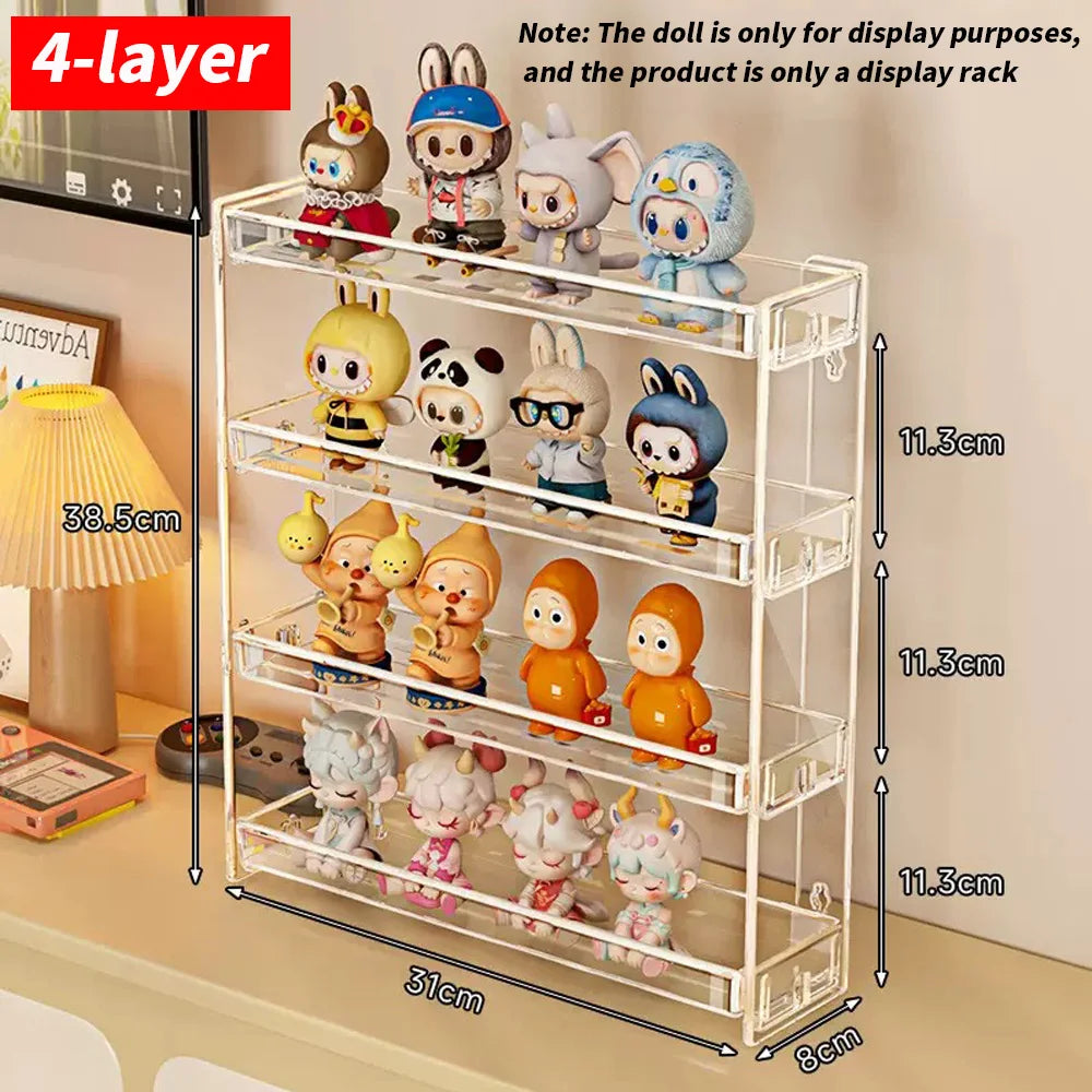 présentoir mural multifonctionnel clips fixation mur transparent figurines animées divers articles rangement couleurs modernes