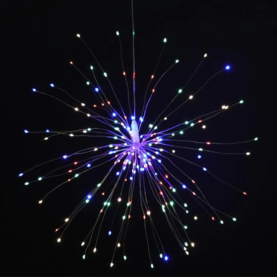 guirlande lumineuse 150 led blanc doré moderne feu d'artifice opacité festive bluetooth contrôle distant