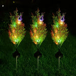 décoration extérieure solaire arbres lumineux couleurs rgb moderne branches feuilles festive