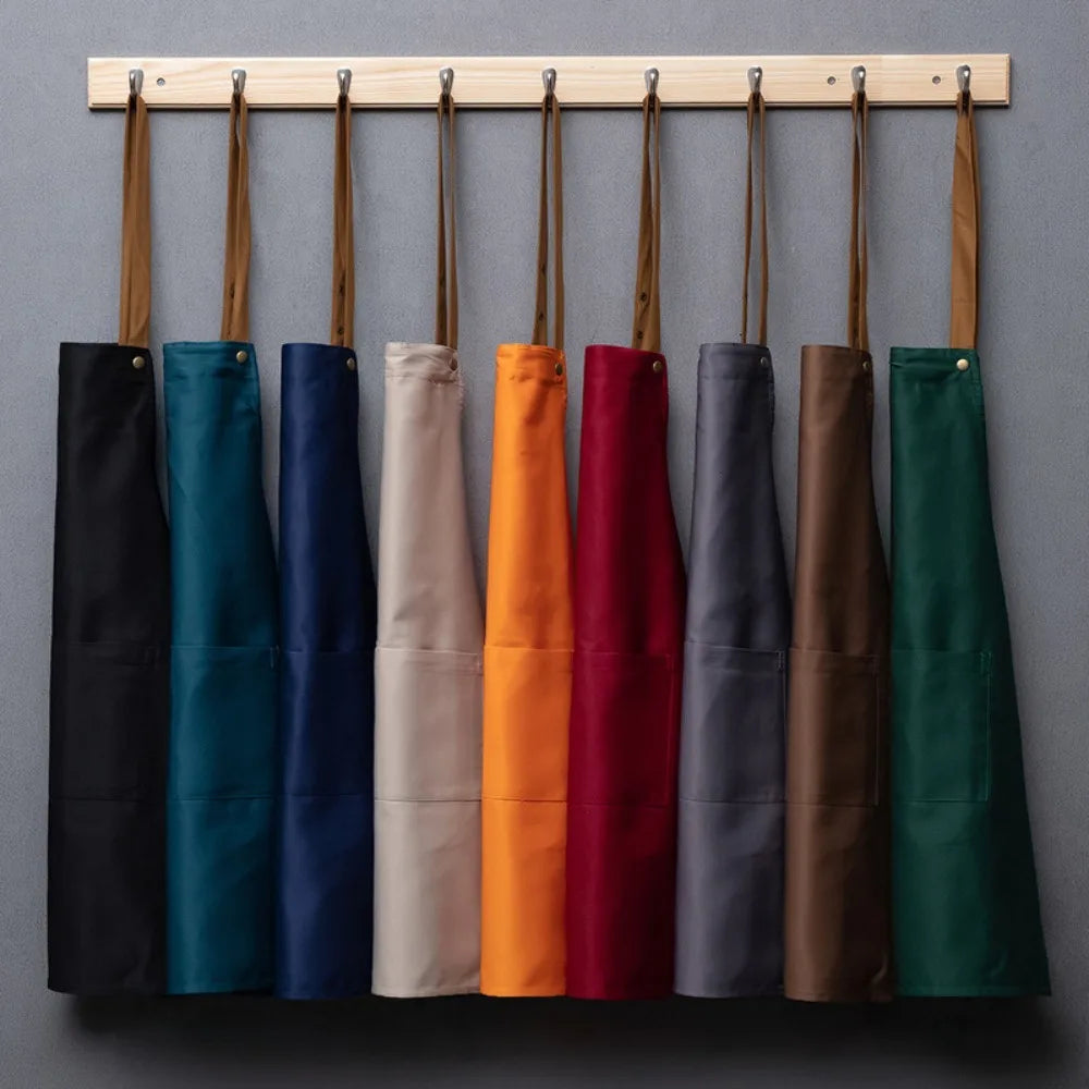 tablier cuisine imperméable bretelles réglables poche avant nettoyage classique beige noir bleu rouge