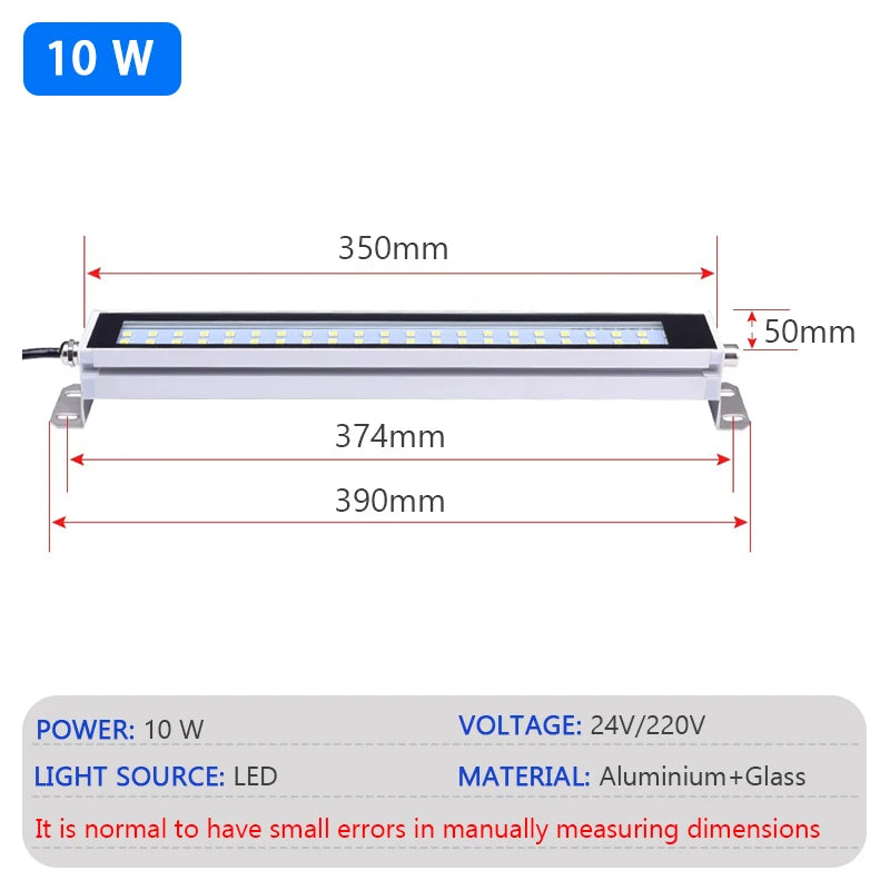 lampe led industrielle 24v 110 240v ip67 étanche blanc noir aluminium cnc atelier