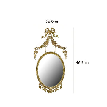 miroir ovale doré orné fleurs vintage baroque chambre coucher décoration murale
