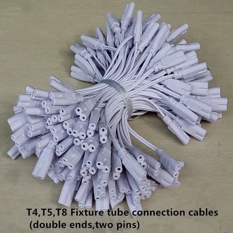 câbles connexion tubes led blancs modernes broches double extrémité 100cm 20cm 30cm 40cm 50cm