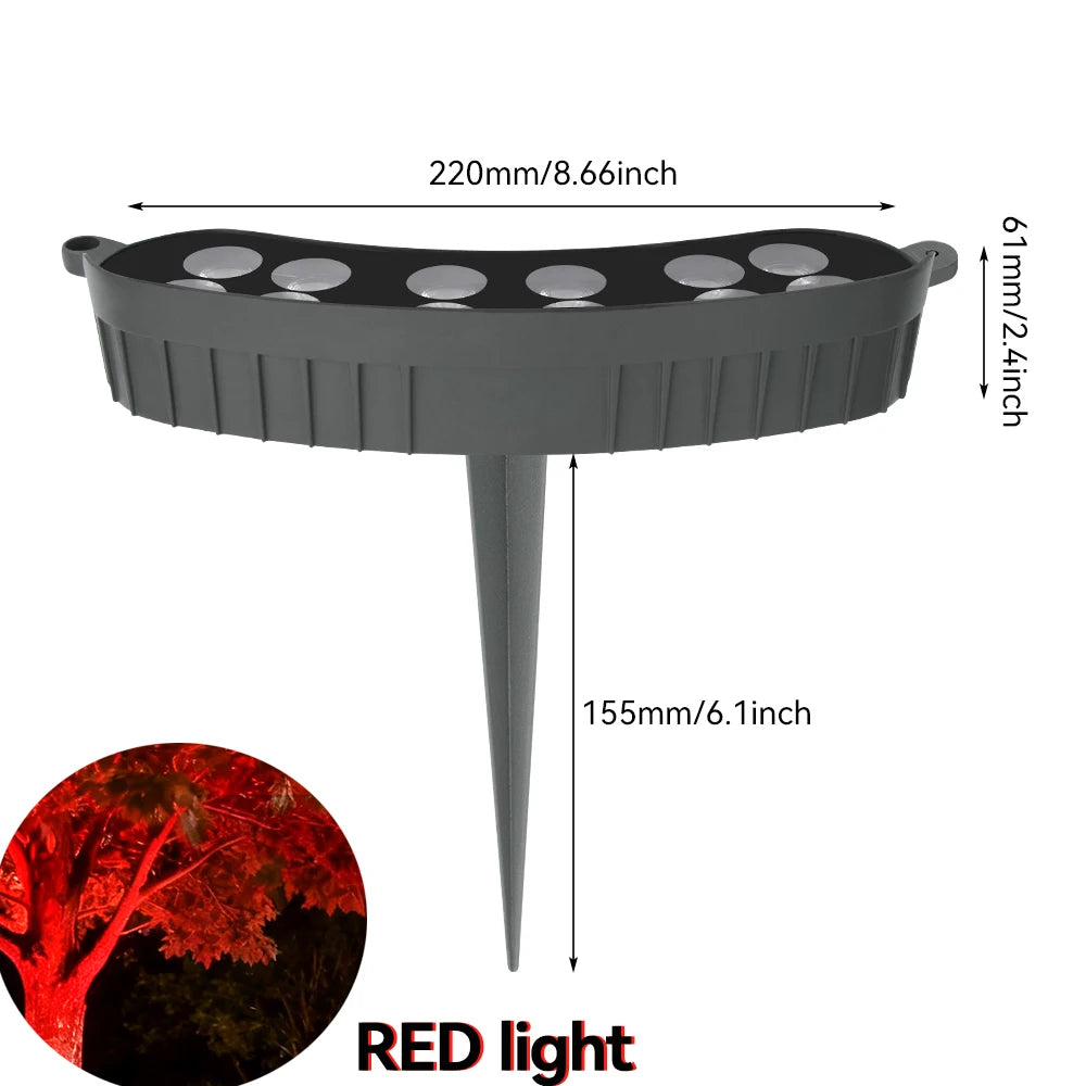 lumière jardin extérieure ip65 led rouge bleu chaude moderne spikes autonomes flux2492000
