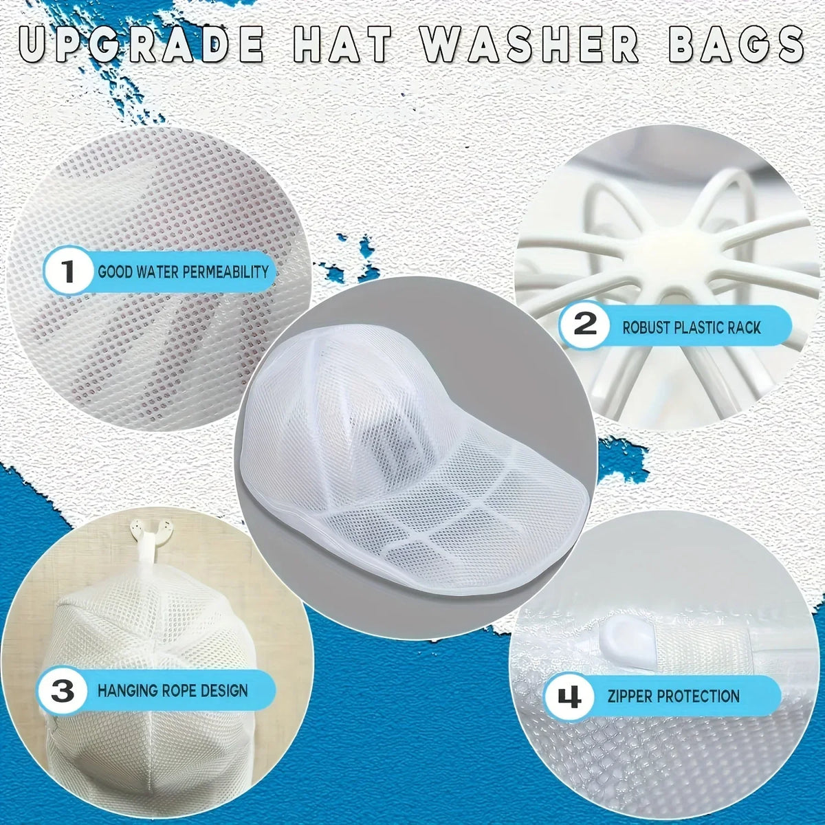 sac chapeaux blanc maille moderne zipper grille tailles