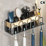 porte brosses dents argenté bleu blanc moderne crème brosse toilette rasoir électrique maquillage tasse