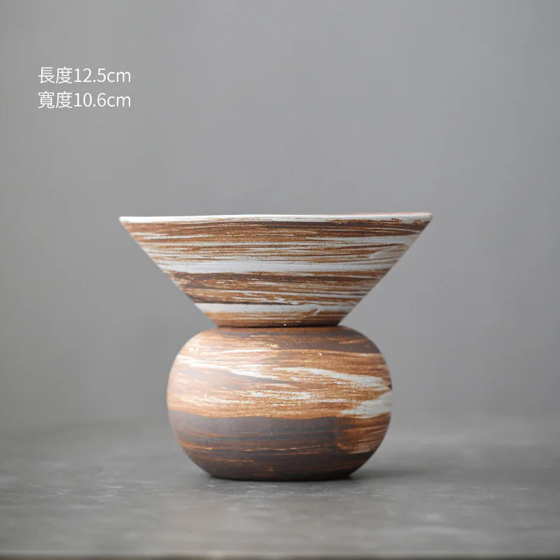 bol céramique moderne marbré couleur marron beige gris artisanal table thé decoration