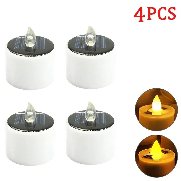 bougies solaires led sans flamme étanches rechargeables extérieur jardin décoration maison moderne blanc simulateur