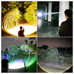 lampe frontale led rechargeable modes éclairage triangle vert jaune noir adjustable