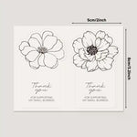 sticker adhésif fleur stylisée thank you small business blanc noir minimaliste emballage cadeau 50