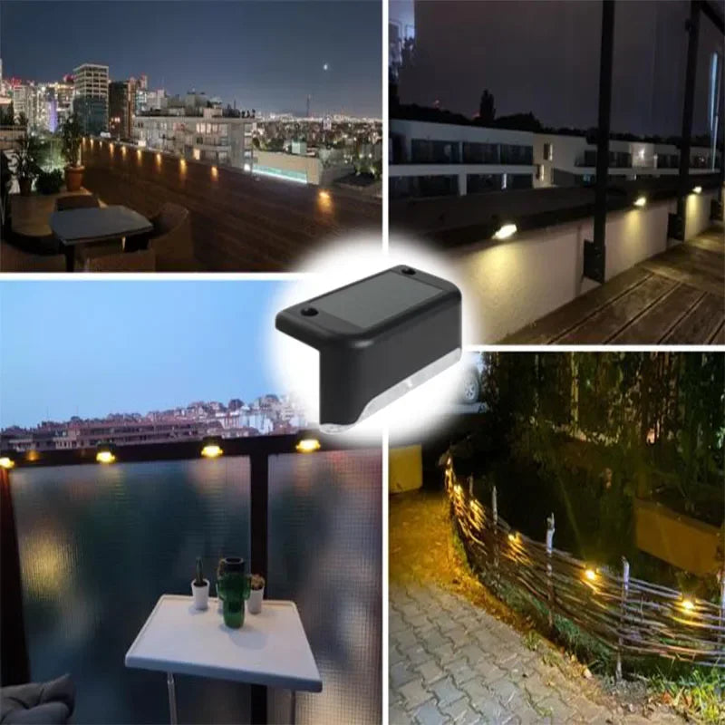 lampe solaire escalier noir marron moderne adhésive led autoinstallation ip65extérieur jardin