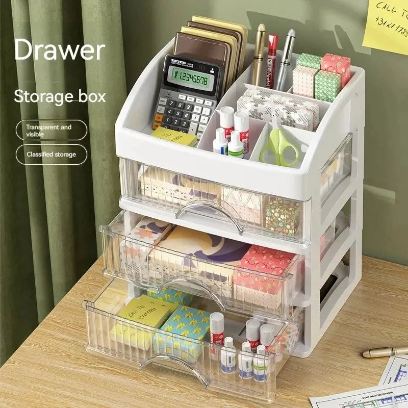 boîte rangement tiroirs transparente blanc moderne organisateur cosmétique multifonctionnelle double