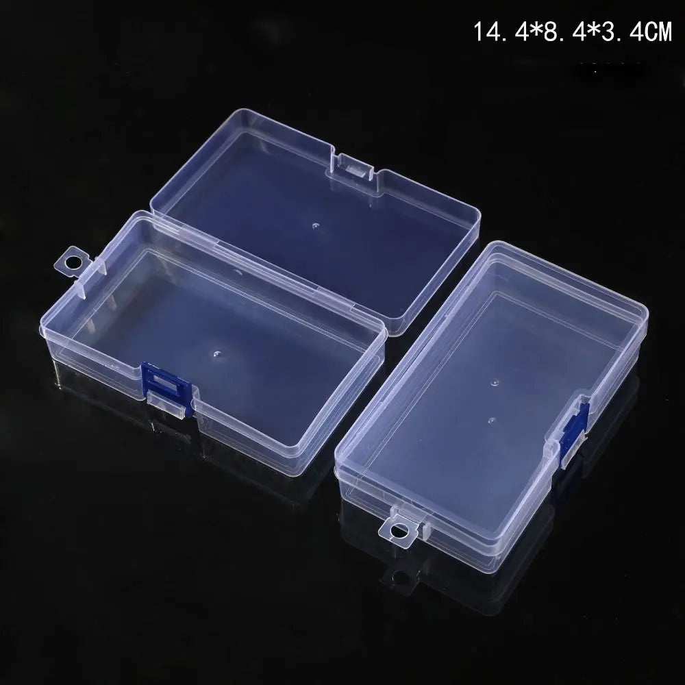 boîtes rangement transparentes modernes empilables poignées diverses tailles outils accessoires organisation pratique