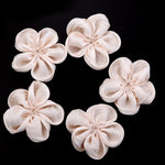 fleurs artificielles tissu satinées rose beige gris orange bleu jaune clips cheveux décoration bricolage