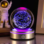 veilleuses boule cristal galactique planètes étoiles moderne lumière led transparentes enfants chambre deco table