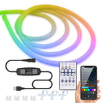 tube néon flexible multicolore réticulé moderne clips télécommande câble usb led rgb