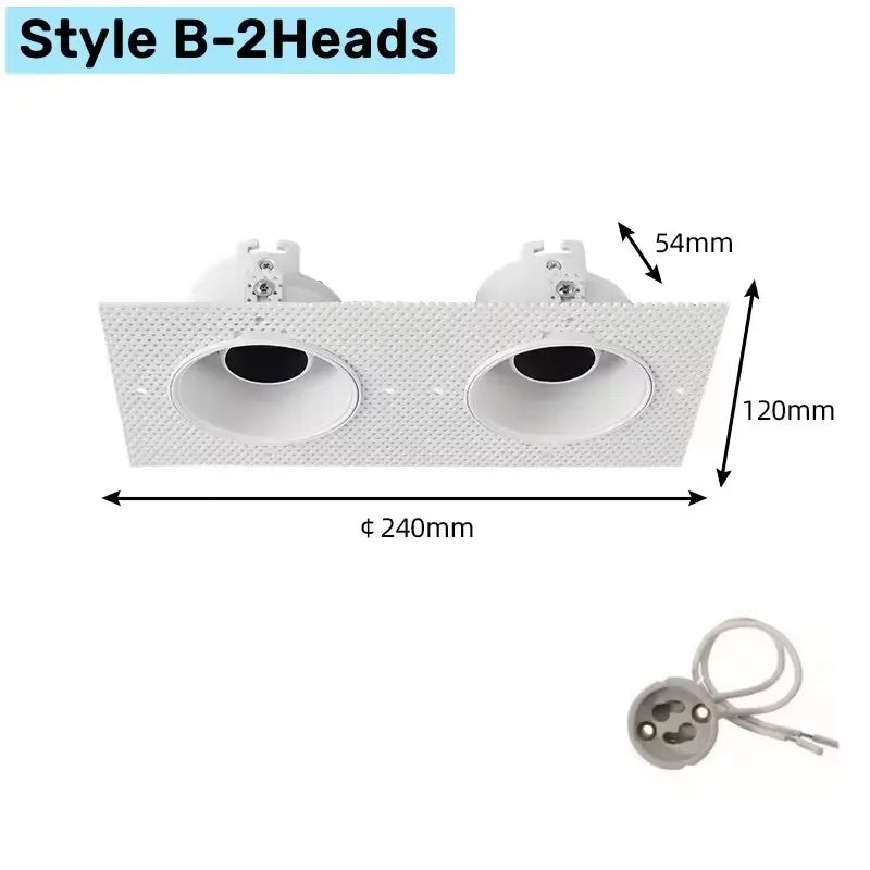 support spot encastré led blanc mat réglable lampe gu10 mr16 moderne