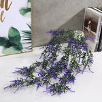guirlande suspendue artificielle lavande verte violette feuilles fleurs colorées moderne décoration intérieure anneau métallique