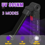 lampe torche uv led rechargeable aimant noir texturé pratique robuste