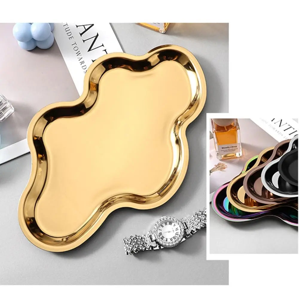 plateau moderne élégant rose gold gold iridescent black