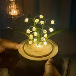 décoration chambre bouquet fleurs artificielles guirlande lumineuse base bois contemporaine saint valentin blanc vert