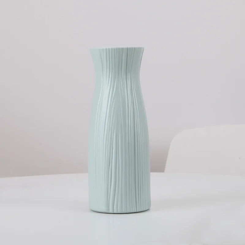vases décoratifs modernes rayures verticales bleu blanc rose vert pastel minimaliste