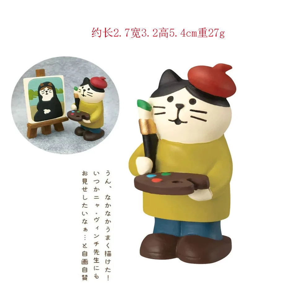 statuettes chats cartoon ailes blancs noirs decoration maison jardin collection erotique