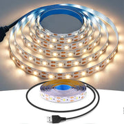 bande lumineuse led usb 5v blanc chaud 2m adhésif moderne décoration murale télévision flexible