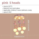 suspension lumineuse moderne licorne bleu rose sphères translucides chambre enfant adjustable